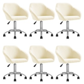 Swivel dining chairs 6 units cream fabric by vidaXL, dining chairs - Ref: Foro24-3089581, Price: 399,99 €, Discount: %