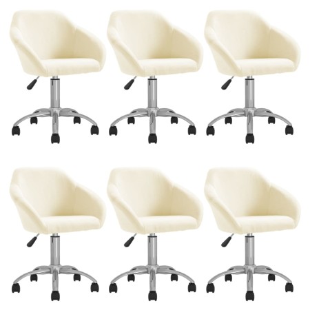 Swivel dining chairs 6 units cream fabric by vidaXL, dining chairs - Ref: Foro24-3089581, Price: 399,80 €, Discount: %