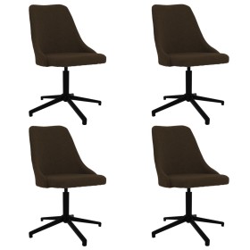 Swivel dining chairs 4 units dark brown fabric by vidaXL, dining chairs - Ref: Foro24-3090211, Price: 243,99 €, Discount: %