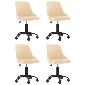 Swivel dining chairs 4 units cream velvet by vidaXL, dining chairs - Ref: Foro24-3089980, Price: 252,44 €, Discount: %