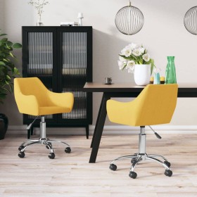 Swivel dining chairs 2 units yellow fabric by vidaXL, dining chairs - Ref: Foro24-330945, Price: 114,99 €, Discount: %