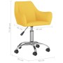 Sillas de comedor giratorias 2 unidades tela amarillo de vidaXL, Sillas de comedor - Ref: Foro24-330945, Precio: 114,54 €, De...