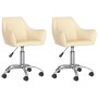 Swivel dining chairs 2 units cream fabric by vidaXL, dining chairs - Ref: Foro24-330940, Price: 113,40 €, Discount: %