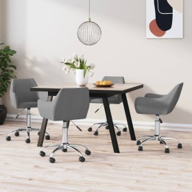 Swivel dining chairs 4 units light gray fabric by vidaXL, dining chairs - Ref: Foro24-3090264, Price: 293,99 €, Discount: %