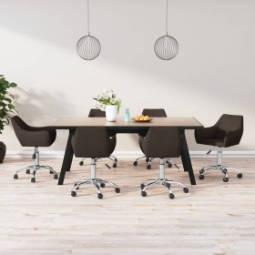 Swivel dining chairs 6 units dark brown fabric by vidaXL, dining chairs - Ref: Foro24-3090281, Price: 424,99 €, Discount: %