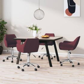 Sillas de comedor giratorias 4 unidades tela morada de vidaXL, Sillas de comedor - Ref: Foro24-3090275, Precio: 275,99 €, Des...