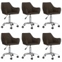 Swivel dining chairs 6 units dark brown fabric by vidaXL, dining chairs - Ref: Foro24-3090281, Price: 424,89 €, Discount: %