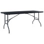 Folding garden table imitation HDPE rattan black 180x75x72 cm by vidaXL, Garden tables - Ref: Foro24-48831, Price: 120,99 €, ...