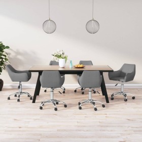 Swivel dining chairs 6 units light gray fabric by vidaXL, dining chairs - Ref: Foro24-3090276, Price: 406,34 €, Discount: %