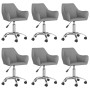 Swivel dining chairs 6 units light gray fabric by vidaXL, dining chairs - Ref: Foro24-3090276, Price: 406,99 €, Discount: %