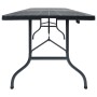 Folding garden table imitation HDPE rattan black 180x75x72 cm by vidaXL, Garden tables - Ref: Foro24-48831, Price: 120,99 €, ...