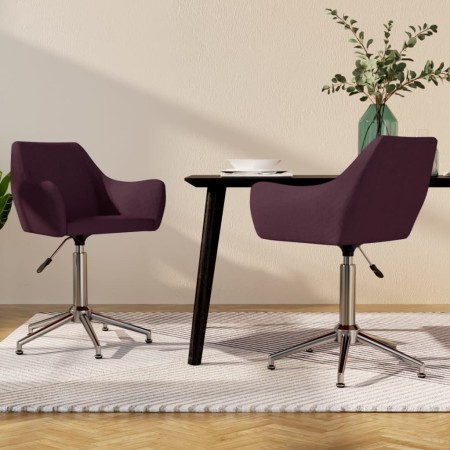 Swivel dining chairs 2 units purple fabric by vidaXL, dining chairs - Ref: Foro24-330972, Price: 115,93 €, Discount: %