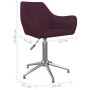 Swivel dining chairs 2 units purple fabric by vidaXL, dining chairs - Ref: Foro24-330972, Price: 115,93 €, Discount: %