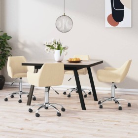 Swivel dining chairs 4 units cream fabric by vidaXL, dining chairs - Ref: Foro24-3090267, Price: 271,99 €, Discount: %