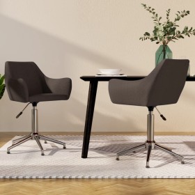 Swivel dining chairs 2 units dark brown fabric by vidaXL, dining chairs - Ref: Foro24-330966, Price: 139,99 €, Discount: %