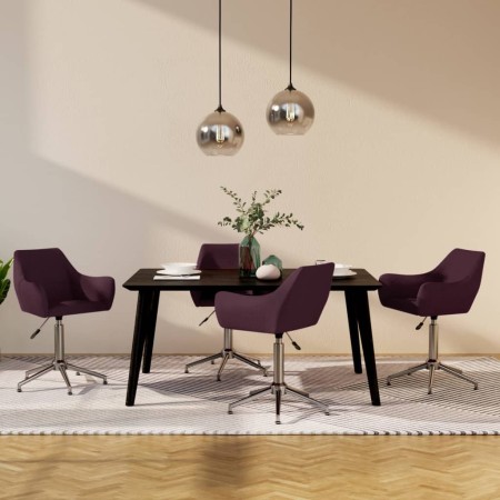 Sillas de comedor giratorias 4 unidades tela morada de vidaXL, Sillas de comedor - Ref: Foro24-3090311, Precio: 287,45 €, Des...