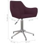 Sillas de comedor giratorias 4 unidades tela morada de vidaXL, Sillas de comedor - Ref: Foro24-3090311, Precio: 287,45 €, Des...