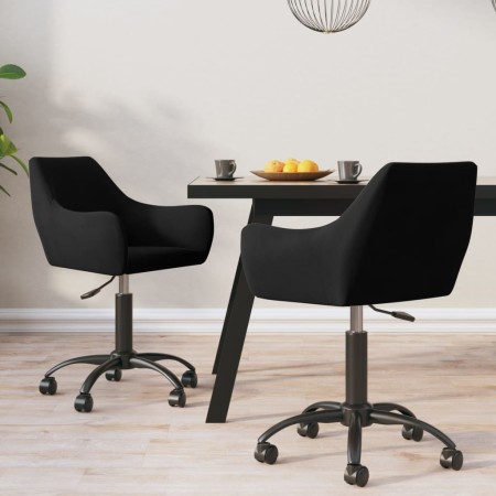 Sillas de comedor giratorias 2 uds terciopelo negro de vidaXL, Sillas de comedor - Ref: Foro24-330991, Precio: 173,99 €, Desc...