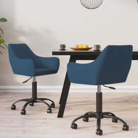 Swivel dining chairs 2 pcs blue velvet by vidaXL, dining chairs - Ref: Foro24-330984, Price: 168,36 €, Discount: %