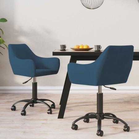 Sillas de comedor giratorias 2 uds terciopelo azul de vidaXL, Sillas de comedor - Ref: Foro24-330984, Precio: 168,36 €, Descu...