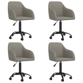 4pcs Light Gray Velvet Swivel Dining Chairs by vidaXL, dining chairs - Ref: Foro24-3089810, Price: 252,99 €, Discount: %