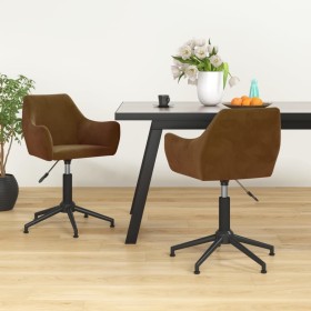 Swivel dining chairs 2 units brown velvet by vidaXL, dining chairs - Ref: Foro24-331015, Price: 138,99 €, Discount: %