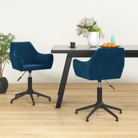 Sillas de comedor giratorias 2 uds terciopelo azul de vidaXL, Sillas de comedor - Ref: Foro24-331006, Precio: 140,99 €, Descu...