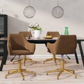 Swivel dining chairs 4 units brown velvet by vidaXL, dining chairs - Ref: Foro24-3092619, Price: 293,79 €, Discount: %