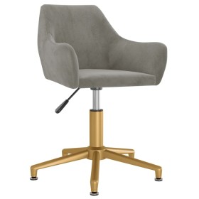 Light Gray Velvet Swivel Dining Chair by vidaXL, dining chairs - Ref: Foro24-331029, Price: 89,73 €, Discount: %