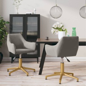 2pcs Light Gray Velvet Swivel Dining Chairs by vidaXL, dining chairs - Ref: Foro24-331040, Price: 145,99 €, Discount: %