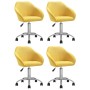 Sillas de comedor giratorias 4 unidades tela amarillo de vidaXL, Sillas de comedor - Ref: Foro24-3089574, Precio: 267,17 €, D...