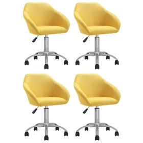 Sillas de comedor giratorias 4 unidades tela amarillo de vidaXL, Sillas de comedor - Ref: Foro24-3089574, Precio: 267,99 €, D...