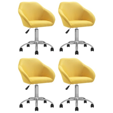 Sillas de comedor giratorias 4 unidades tela amarillo de vidaXL, Sillas de comedor - Ref: Foro24-3089574, Precio: 267,99 €, D...