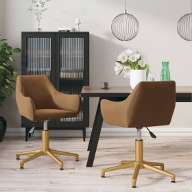 Swivel dining chairs 2 units brown velvet by vidaXL, dining chairs - Ref: Foro24-331048, Price: 145,50 €, Discount: %