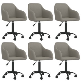 Swivel dining chairs 6 units light gray velvet by vidaXL, dining chairs - Ref: Foro24-3089821, Price: 378,99 €, Discount: %