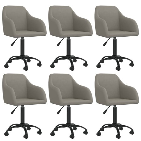 Swivel dining chairs 6 units light gray velvet by vidaXL, dining chairs - Ref: Foro24-3089821, Price: 378,04 €, Discount: %