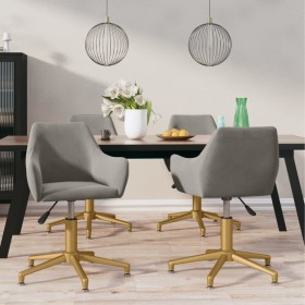 Swivel dining chairs 4 units light gray velvet by vidaXL, dining chairs - Ref: Foro24-3092611, Price: 289,67 €, Discount: %