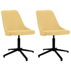 Swivel dining chairs 2 units yellow fabric by vidaXL, dining chairs - Ref: Foro24-330910, Price: 122,46 €, Discount: %