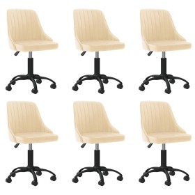 Swivel dining chairs 6 units cream velvet by vidaXL, dining chairs - Ref: Foro24-3089991, Price: 377,99 €, Discount: %