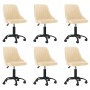 Swivel dining chairs 6 units cream velvet by vidaXL, dining chairs - Ref: Foro24-3089991, Price: 377,52 €, Discount: %