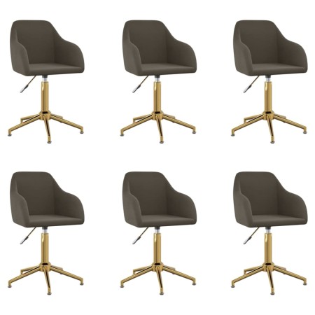 Swivel dining chairs 6 units dark gray velvet by vidaXL, dining chairs - Ref: Foro24-3089888, Price: 420,85 €, Discount: %