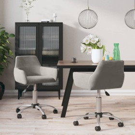 2pcs Light Gray Velvet Swivel Dining Chairs by vidaXL, dining chairs - Ref: Foro24-331074, Price: 119,14 €, Discount: %