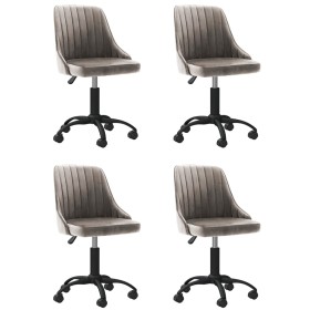 4pcs Light Gray Velvet Swivel Dining Chairs by vidaXL, dining chairs - Ref: Foro24-3089971, Price: 252,99 €, Discount: %