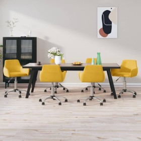 Swivel dining chair 6 pcs yellow velvet by vidaXL, dining chairs - Ref: Foro24-3092694, Price: 345,99 €, Discount: %