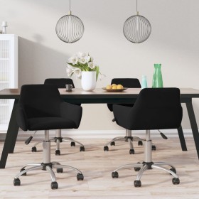 Sillas de comedor giratorias 4 unidades terciopelo negro de vidaXL, Sillas de comedor - Ref: Foro24-3092682, Precio: 241,99 €...