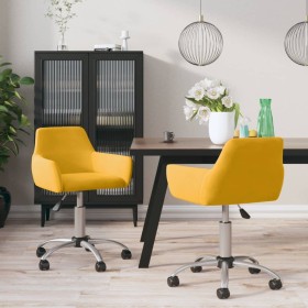 Swivel dining chairs 2 pcs yellow velvet by vidaXL, dining chairs - Ref: Foro24-331081, Price: 118,99 €, Discount: %