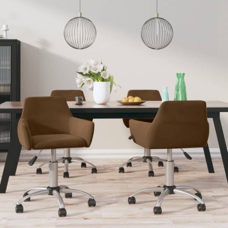 Swivel dining chairs 4 units brown velvet by vidaXL, dining chairs - Ref: Foro24-3092684, Price: 230,13 €, Discount: %