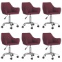 Swivel dining chairs 6 units purple fabric by vidaXL, dining chairs - Ref: Foro24-3090287, Price: 411,81 €, Discount: %