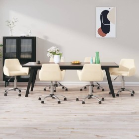 Swivel dining chair 6 pcs cream velvet by vidaXL, dining chairs - Ref: Foro24-3092696, Price: 344,25 €, Discount: %