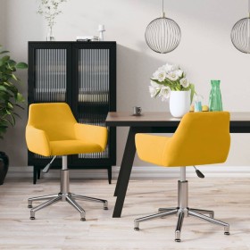 Swivel dining chairs 2 pcs yellow velvet by vidaXL, dining chairs - Ref: Foro24-331103, Price: 120,02 €, Discount: %